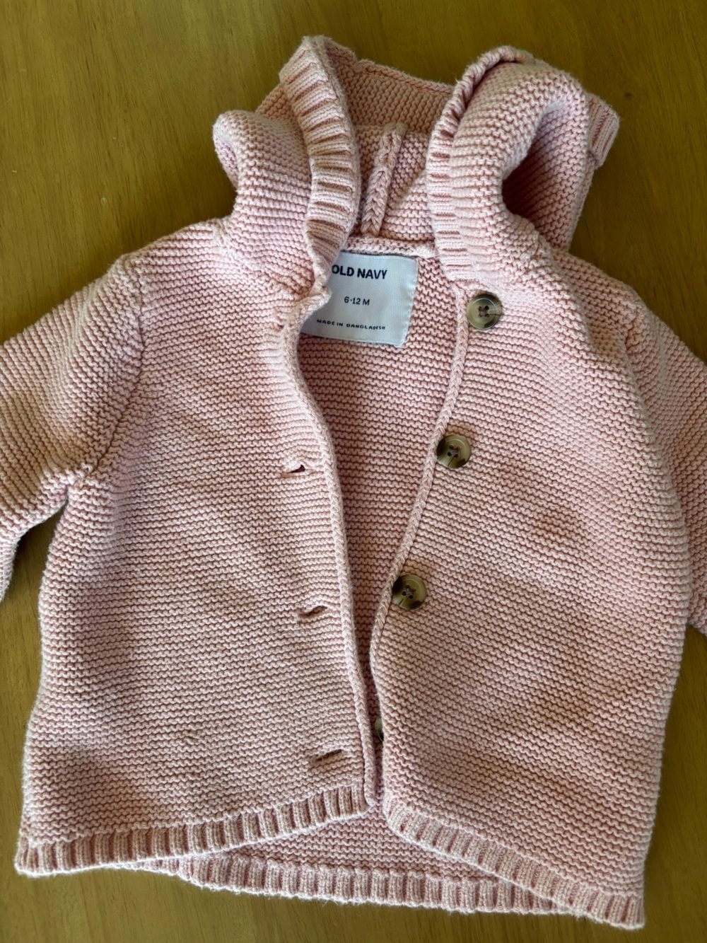 Old Navy Light Pink Knit Hooded Cardigan